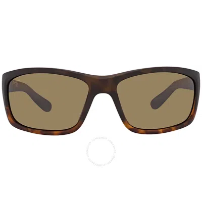 Maui Jim Kanaio Coast Hcl Bronze Rectangular Men's Sunglasses H766-10mf In Bronze / Tortoise