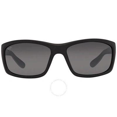 Maui Jim Kanaio Coast Neutral Grey Rectangular Men's Sunglasses 766-02md 61 In Black / Blue / Grey / White