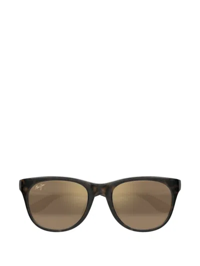 Maui Jim Kōaniani Af Round-frame Sunglasses In Brown