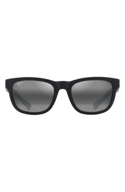 Maui Jim Kapii 54mm Gradient Polarizedplus2® Square Sunglasses In Matte Black