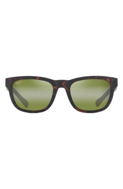 Maui Jim Kapii 54mm Gradient Polarizedplus2® Square Sunglasses In Matte Dark Havana