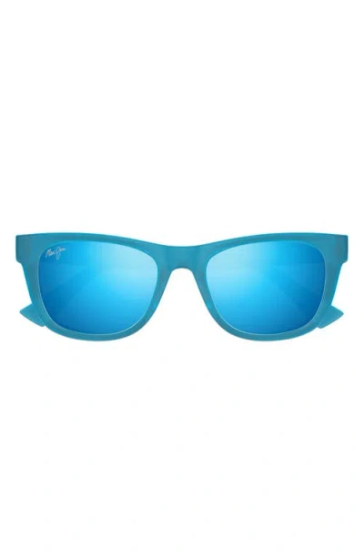 Maui Jim Kaulike 53mm Polarizedplus2® Square Sunglasses In Matte Trans Blue/blue Hawaii