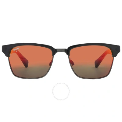 Maui Jim Kawika Hawaii Lava Square Unisex Sunglasses Rm257-17c 54 In Black