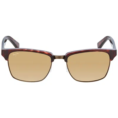 Maui Jim Kawika Hcl Bronze Square Unisex Sunglasses H257-16c 54 In Bronze / Gold / Tortoise