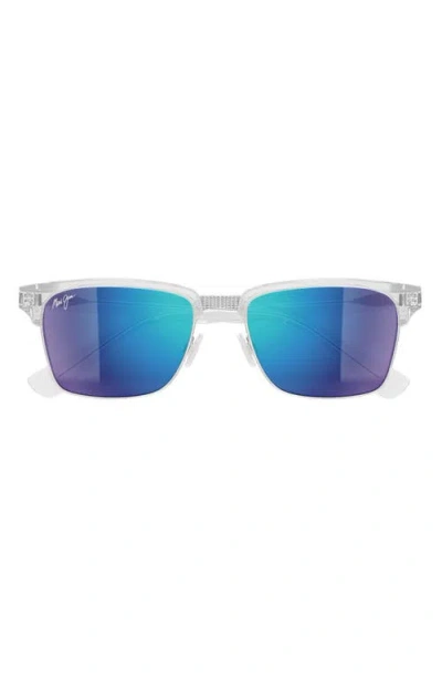 Maui Jim Kawika Xl 58mm Polarizedplus2® Rectangular Sunglasses In Purple