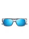 Maui Jim Keahi Wood-grain Square Sunglasses In Blue
