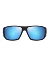 Maui Jim Keha Contoured Wraparound Sunglasses In Black