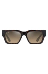 Maui Jim Men's Kenui Nylon Rectangle Sunglasses In Shiny Dark Havana/yellow