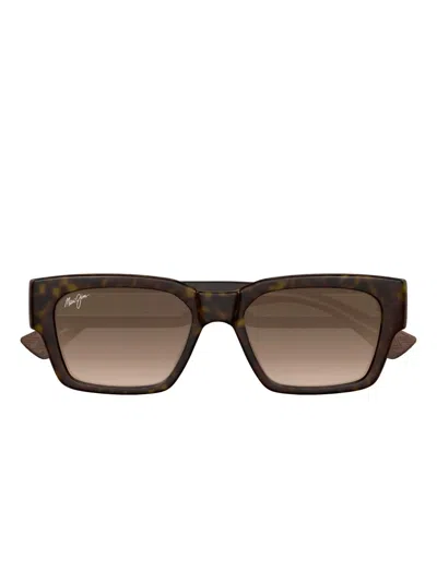 Maui Jim Kenui Tortoiseshell Square Sunglasses In Brown