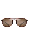 Maui Jim Keokea 55mm Polarizedplus2® Aviator Sunglasses In Tortoise/hcl Bronze