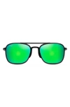 Maui Jim Keokea Mj Gm447-11 Navigator Polarized Sunglasses In Translucent Grey/mauigreen