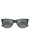 Maui Jim Kikonia Xl 53mm Wraparound Rectangular Sunglasses In Shiny Solid Greyish Blue/grey
