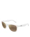 Maui Jim Kikonia Xl 56mm Wraparound Rectangular Sunglasses In Shiny Solid White