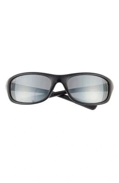 Maui Jim Kipahulu 59mm Polarized Rectangular Wrap Sunglasses In Black