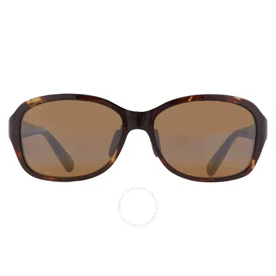 Maui Jim Koki Beach Hcl Bronze Mirror Polarized Gradient Oval Ladies Sunglasses H433-15t 56 In Brown