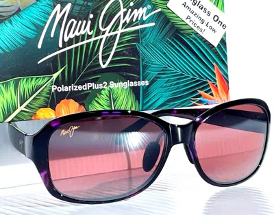 Pre-owned Maui Jim Koki Beach Purple Tortoise Polarized Rose Lens Sunglass R433-28t In Pink