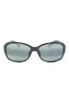 Maui Jim Koki Beach Rectangle-frame Sunglasses In Black