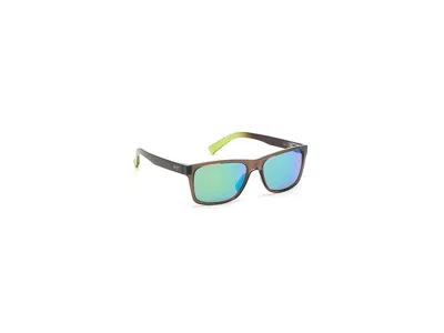 Maui Jim Kowelo Fashion Sunglasses Shiny Trans Dark Grey With Green/mauigreen Polarized: One Size