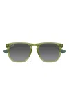 Maui Jim Kūpa'a Patterned-temple Square Sunglasses In Green
