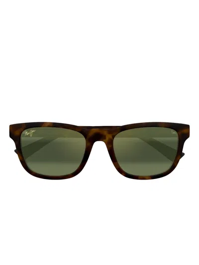 Maui Jim Kāpi‘i Polarized Square Sunglasses In Green