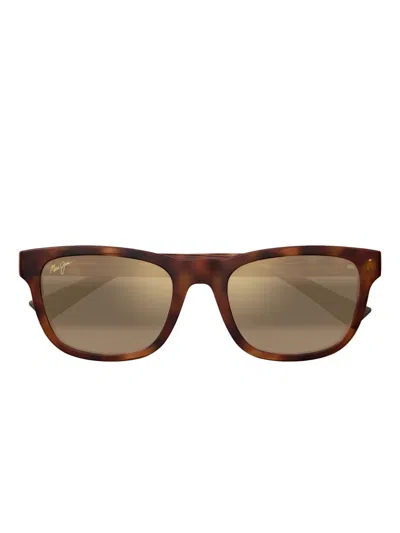 Maui Jim Kāpi‘i Tortoiseshell Square Sunglasses In Brown
