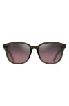Maui Jim Kuikahi 55mm Gradient Polarizedplus2® Square Sunglasses In Shiny Trans Green