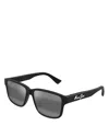 Maui Jim Kuniahi Rectangle Sunglasses, 58mm In Matte Black