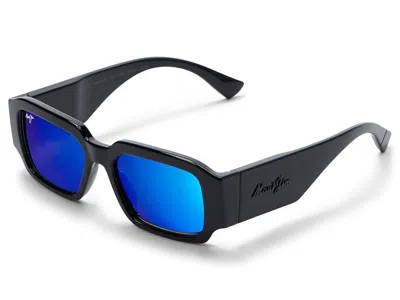 Maui Jim Kupale Polarized Fashion Sunglasses Shiny Black/blue Hawaii Polarized: One Size