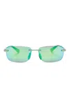 Maui Jim Lanakila Rectangle-frame Sunglasses In Green