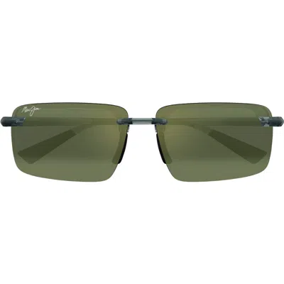 Maui Jim Laulima 61mm Polarizedplus2® Gradient Rectangular Sunglasses