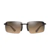 MAUI JIM MAUI JIM LAULIMA HCL SHINY DARK HAVANA SUNGLASSES