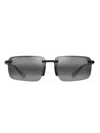 Maui Jim Laulima Rectangular Frame Sunglasses In Grey