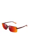 Maui Jim Laulima Rectangle-frame Sunglasses In Reddish Havana