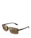 Maui Jim Laulima Rimless Rectangular Sunglasses, 61mm In Shiny Dark