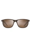 Maui Jim Lele Kawa Mj H811-25c Rectangle Polarized Sunglasses In Brown Stripe/hcl Bronze