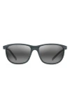 Maui Jim Lele Kawa 58mm Polarized Square Sunglasses In Grey Stripe/neutral Grey