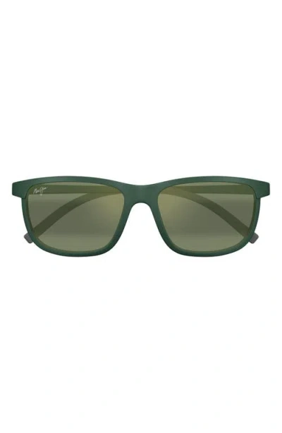 Maui Jim Lele Kawa 58mm Polarizedplus2® Square Sunglasses In Green/maui Ht