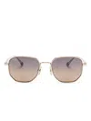 Maui Jim Lewalani Geometric-frame Sunglasses In 金色