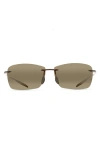 Maui Jim Lighthouse 65mm Polarized Rectangle Sunglasses