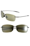 Maui Jim Lighthouse 65mm Polarized Rectangle Sunglasses In Green