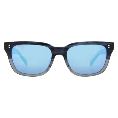 MAUI JIM LIKEKE BLUE HAWAII RECTANGULAR UNISEX SUNGLASSES B894-03 54