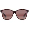 Maui Jim Liquid Sunshine Maui Rose Butterfly Ladies Sunglasses R601-04 58 In Brown