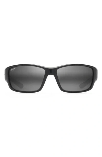 Maui Jim Local Kine 61mm Polarized Sunglasses In Black/grey/maroon