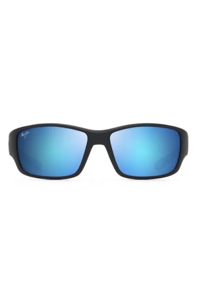 Maui Jim Local Kine 61mm Polarized Sunglasses In Black/sea Blue/grey