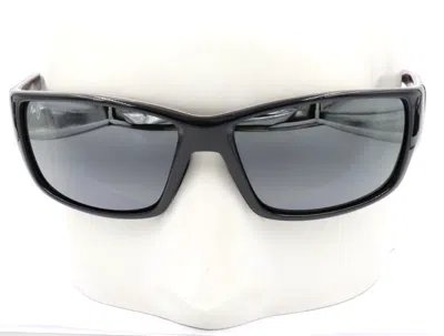 Pre-owned Maui Jim Local Kine Gray Polarized Tri-color Wrap Sunglasses 810-07e $279 In Neutral Gray