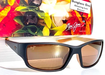 Pre-owned Maui Jim Local Kine Mat Brown & Tan Polarized Brown Glass Sunglass H810-25mc