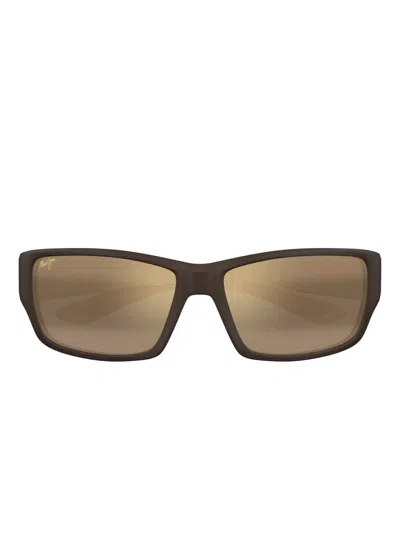 Maui Jim Local Kine Rectangle-frame Sunglasses In Brown