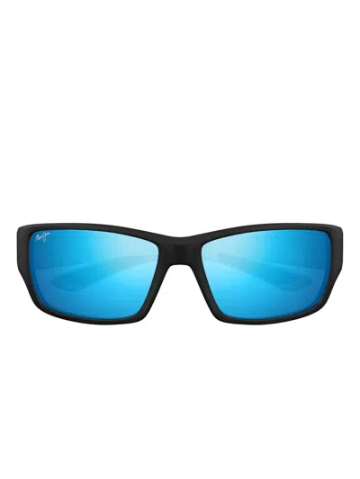 Maui Jim Local Kine Rectangular Mirrored-lens Sunglasses In Black