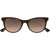 Maui Jim Lonomea 52mm Polarized Cat Eye Sunglasses In Brown
