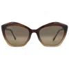 Maui Jim Lotus Hcl Bronze Cat Eye Ladies Sunglasses Hs827-01 56 In Brown